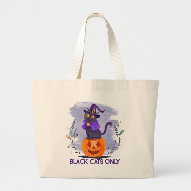 Bolso De Tela Gigante Sólo gato negro (Frente)