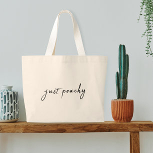 Bolso De Tela Gigante Sólo Peachy Guión Minimalista moderno