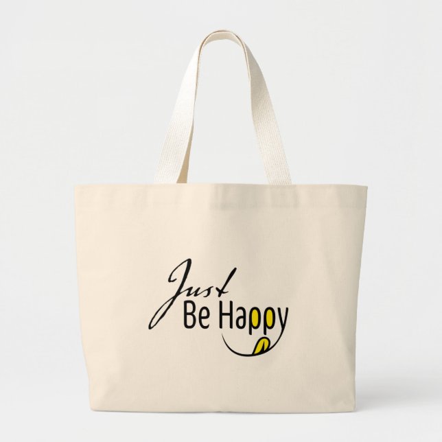 Bolso De Tela Gigante Solo sé feliz (Frente)