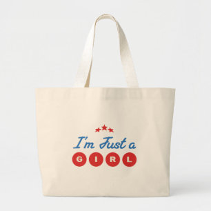 Bolso De Tela Gigante "Solo soy una CHICA"Tipografía Retro
