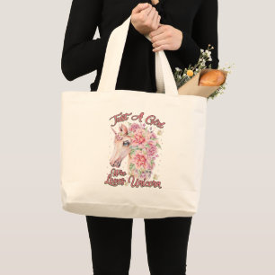 Bolso De Tela Gigante Solo un Chica que ama a Unicorn
