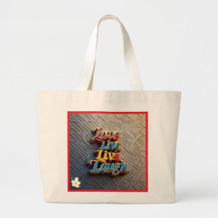 Bolso De Tela Gigante "Sonríe, respira, repite"