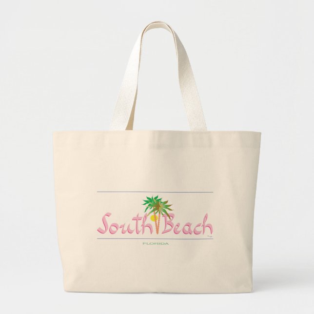 Bolso De Tela Gigante South Beach, FL (Frente)
