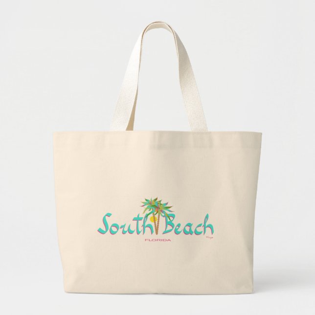 Bolso De Tela Gigante South Beach Sun Miami (Frente)