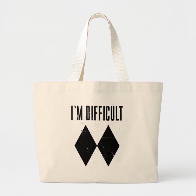Bolso De Tela Gigante Soy difícil esquiar dos pistas de Diamante Negro (Frente)