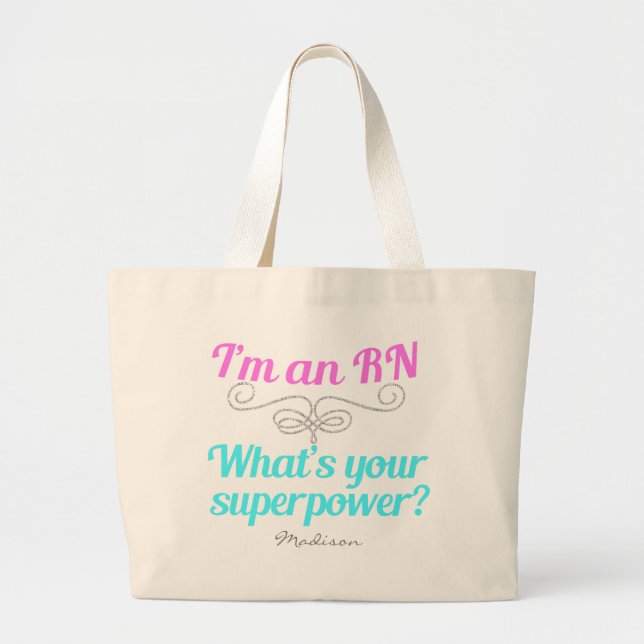 Bolso De Tela Gigante Soy un superhéroe de RN (Frente)