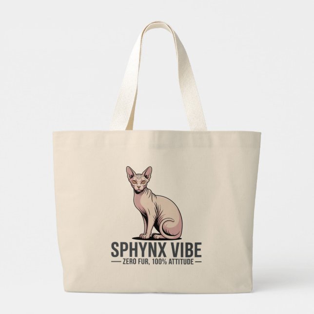 Bolso De Tela Gigante Sphynx Cat Vibe Under Sunlight Art (Reverso)