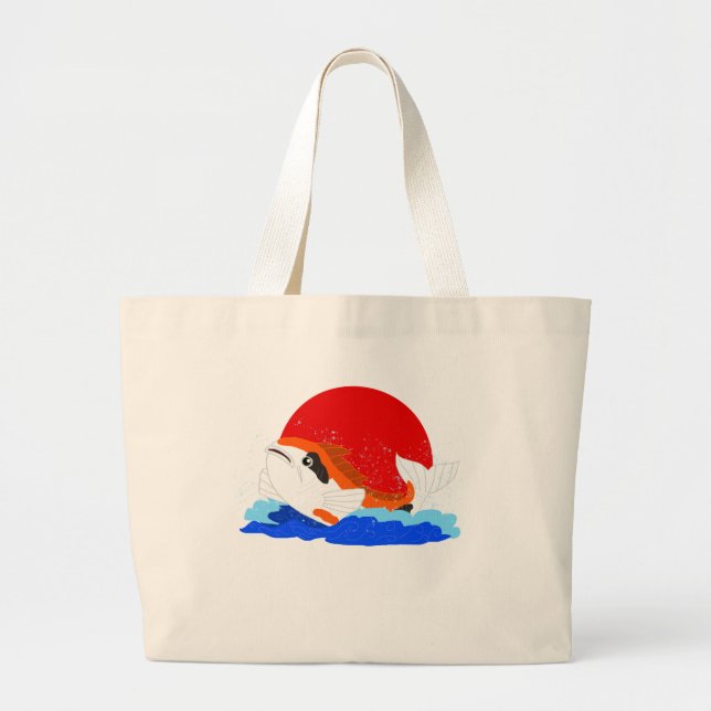Bolso De Tela Gigante Splashing Koi Tote Bag (Frente)