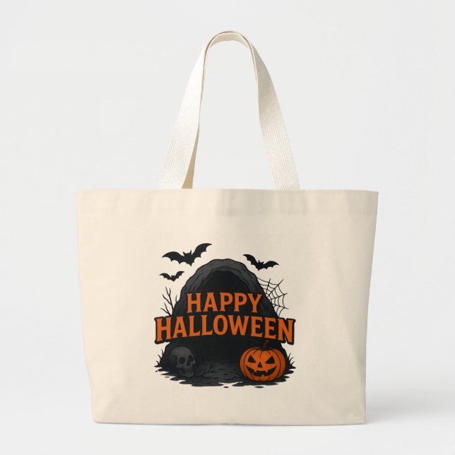 Bolso De Tela Gigante Spooky Cave Halloween Greeting (Frente)