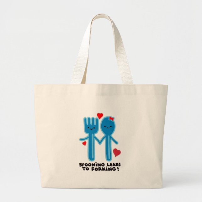 BOLSO DE TELA GIGANTE SPOONING LEADS TO FORKING (Frente)