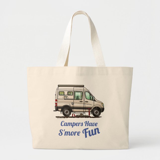 Bolso De Tela Gigante Sprinter Camper Van RV feliz campista (Frente)