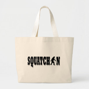 Bolso De Tela Gigante Squatchin, texto negro