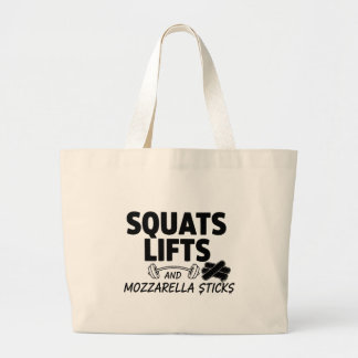 Bolso De Tela Gigante Squats Lifts and Mozzarella Sticks Funny Gym Tote 