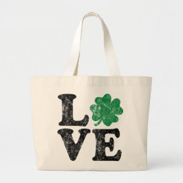 Bolso De Tela Gigante St Patrick's Day LOVE Shamrock Irish