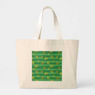 Bolso De Tela Gigante st patricks shamrock dorado