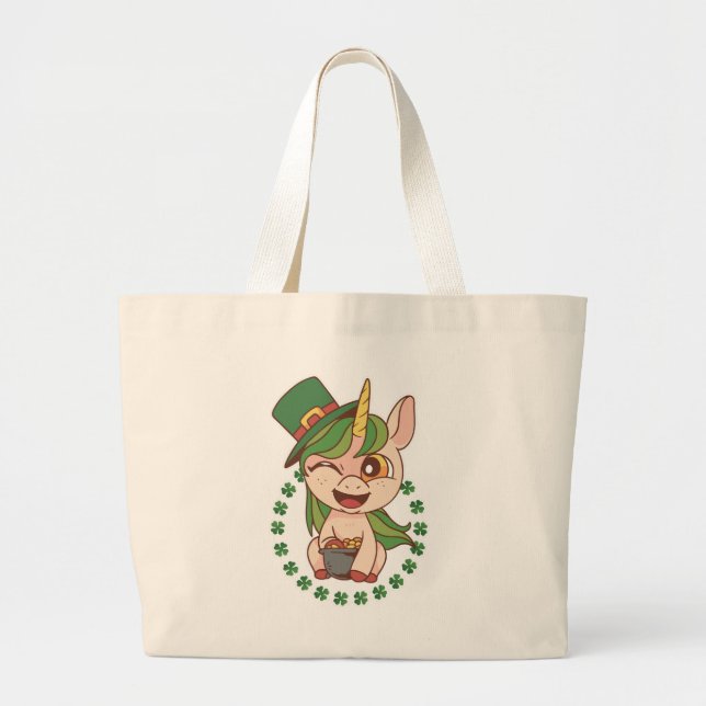 Bolso De Tela Gigante St Patricks Unicorn (Frente)
