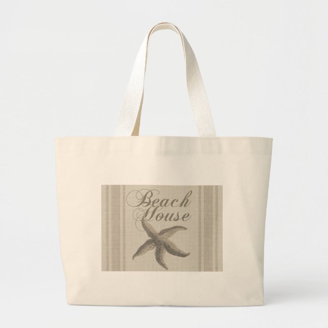 Bolso De Tela Gigante Starfish Beach House Seashore Coastre (Frente)