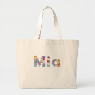 Bolso De Tela Gigante Su nombre en letras florales artísticas / Mia