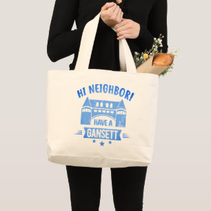 Bolso De Tela Gigante Su Vecino Tiene Un Regalo Gansett Retro