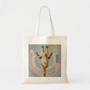 Bolso De Tela Gigante suave: Pastel Giraffe