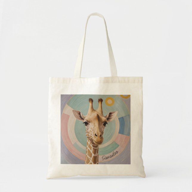 Bolso De Tela Gigante suave: Pastel Giraffe (Frente)