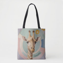 Bolso De Tela Gigante suave: Pastel Giraffe