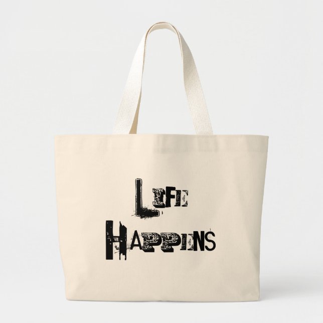 Bolso De Tela Gigante Sucede la vida de personalizable (Frente)