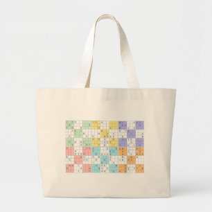 Bolso De Tela Gigante sudoku pastel