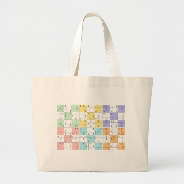 Bolso De Tela Gigante sudoku pastel (Frente)
