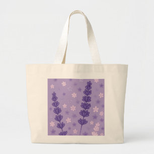 Bolso De Tela Gigante Sueños de lavanda - Elegante pata floral púrpura y