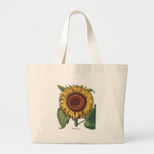 Bolso De Tela Gigante Sunflower Vintage Damask Flower Illustration Art