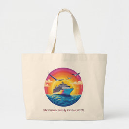 Bolso De Tela Gigante Sunset Family Name Vacation Cruise Ship Keepsake