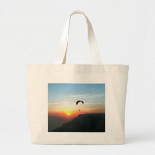 Bolso De Tela Gigante Sunset Paraglide Wanderlust Extreme Sports Art