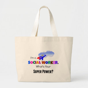 Bolso De Tela Gigante Superhéroe de trabajador social