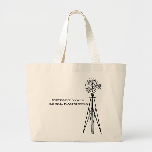 Bolso De Tela Gigante Support your local ranchers tote (Frente)