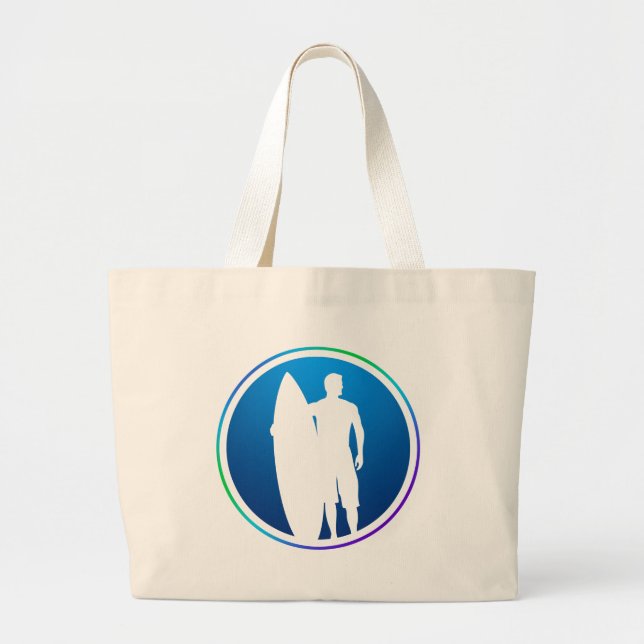 Bolso De Tela Gigante Surfer Beach Carall (Frente)