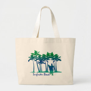 Bolso De Tela Gigante Surfrider Beach Hawaii Palm Tree Blend