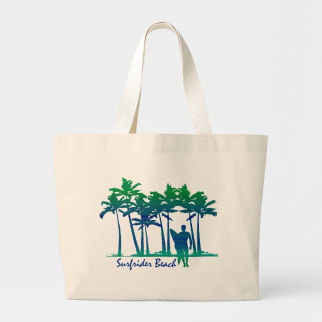 Bolso De Tela Gigante Surfrider Beach Hawaii Palm Tree Blend (Frente)