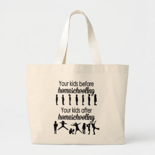 Bolso De Tela Gigante Sus niños antes y después de Homeschooling