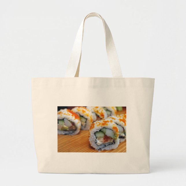 Bolso De Tela Gigante Sushi japonés delicioso delicioso alimento asiátic (Frente)
