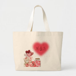 Bolso De Tela Gigante Sweet Hearts & Teddy Bear Valentine Bag