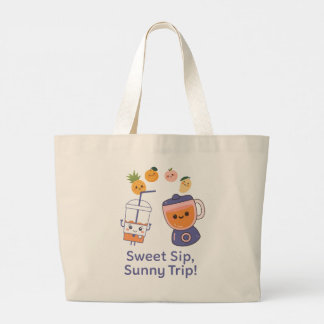 Bolso De Tela Gigante Sweet Sip, Sunny Trip – Kawaii Summer Smoothie
