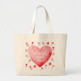 Bolso De Tela Gigante Sweet Watercolor Heart Valentine Tote Bag