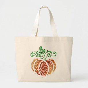 Bolso De Tela Gigante Swirl De La Calabaza De Otoño
