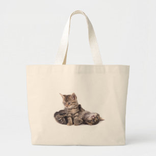 Bolso De Tela Gigante tabby kittens playing