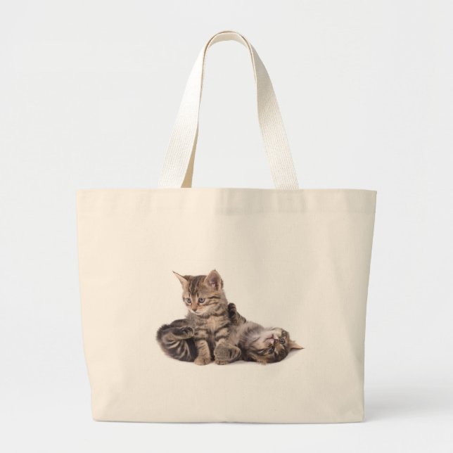 Bolso De Tela Gigante tabby kittens playing (Frente)