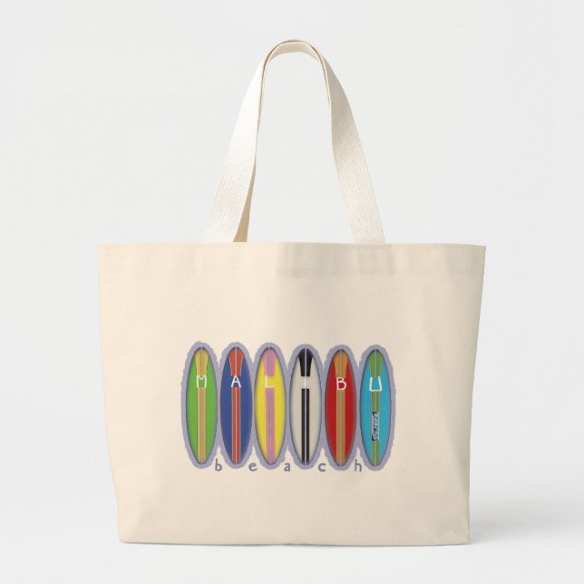 Bolso De Tela Gigante Tablas hawaianas de la playa de Malibu (Frente)