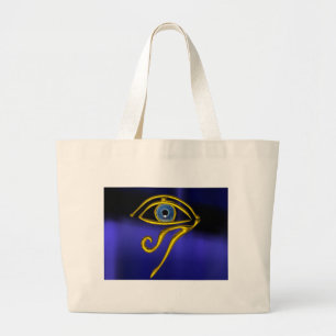 BOLSO DE TELA GIGANTE TALISMAN AZUL / ORO HORUS OJO