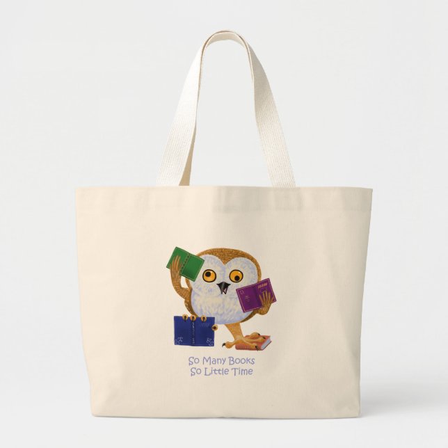 Bolso De Tela Gigante Tan muchos libros tan poca hora (Frente)