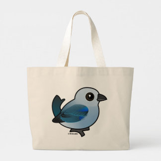 Bolso De Tela Gigante Tanager de color azul pálido